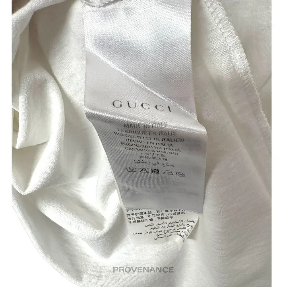 🔴 Gucci GG Signature Web Vintage Logo T-Shirt - White M